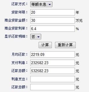 2012年贷款计算器