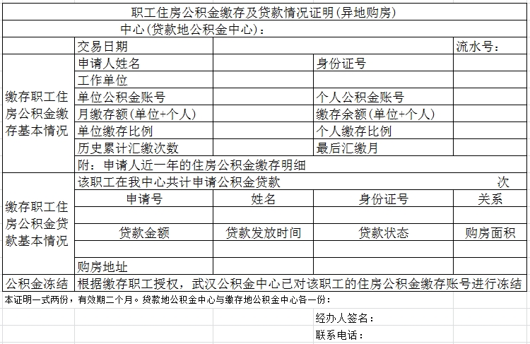 公积金贷款异地缴存证明怎么开？(武汉适用) 贷款 第1张